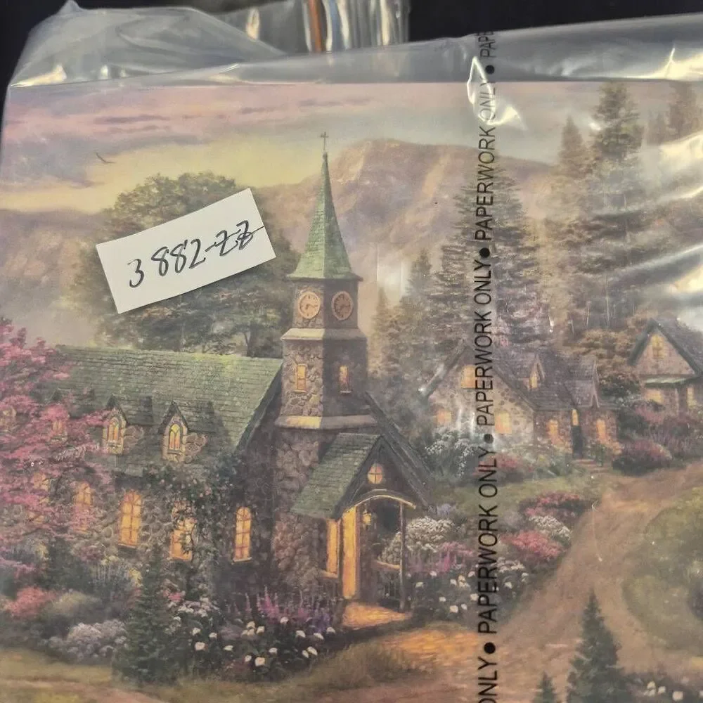 Ceaco Thomas Kinkade Sunday Morning Chapel 1000 pc Jigsaw Puzzle, Box Damaged